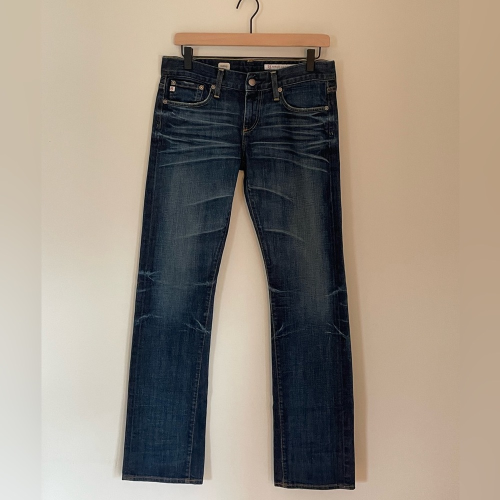 AG Adriano Goldschmied Tomboy Jeans—a bit low/small in waist. Would fit 27 too.